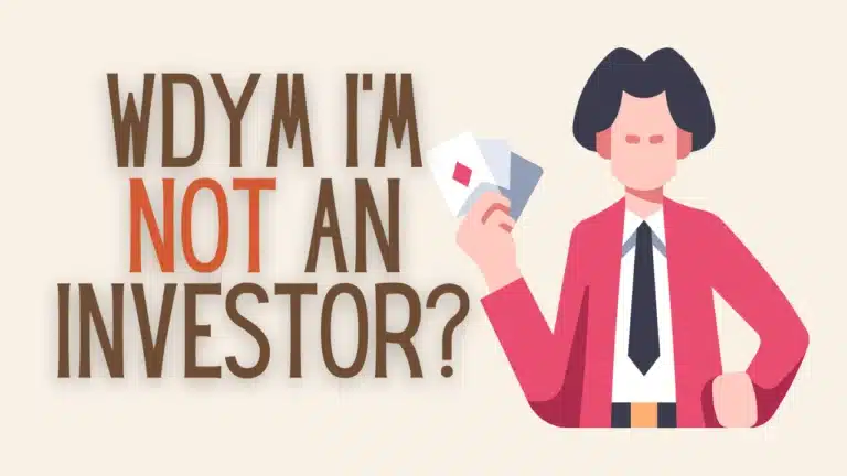 Everyone “INVESTING” in stocks is NOT an INVESTOR